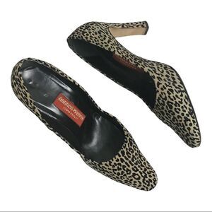 Andrea Pfister Couture Vintage Pony Hair Leopard Print Heeled Pumps